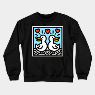 Love ducks - Pop art - Blue Crewneck Sweatshirt